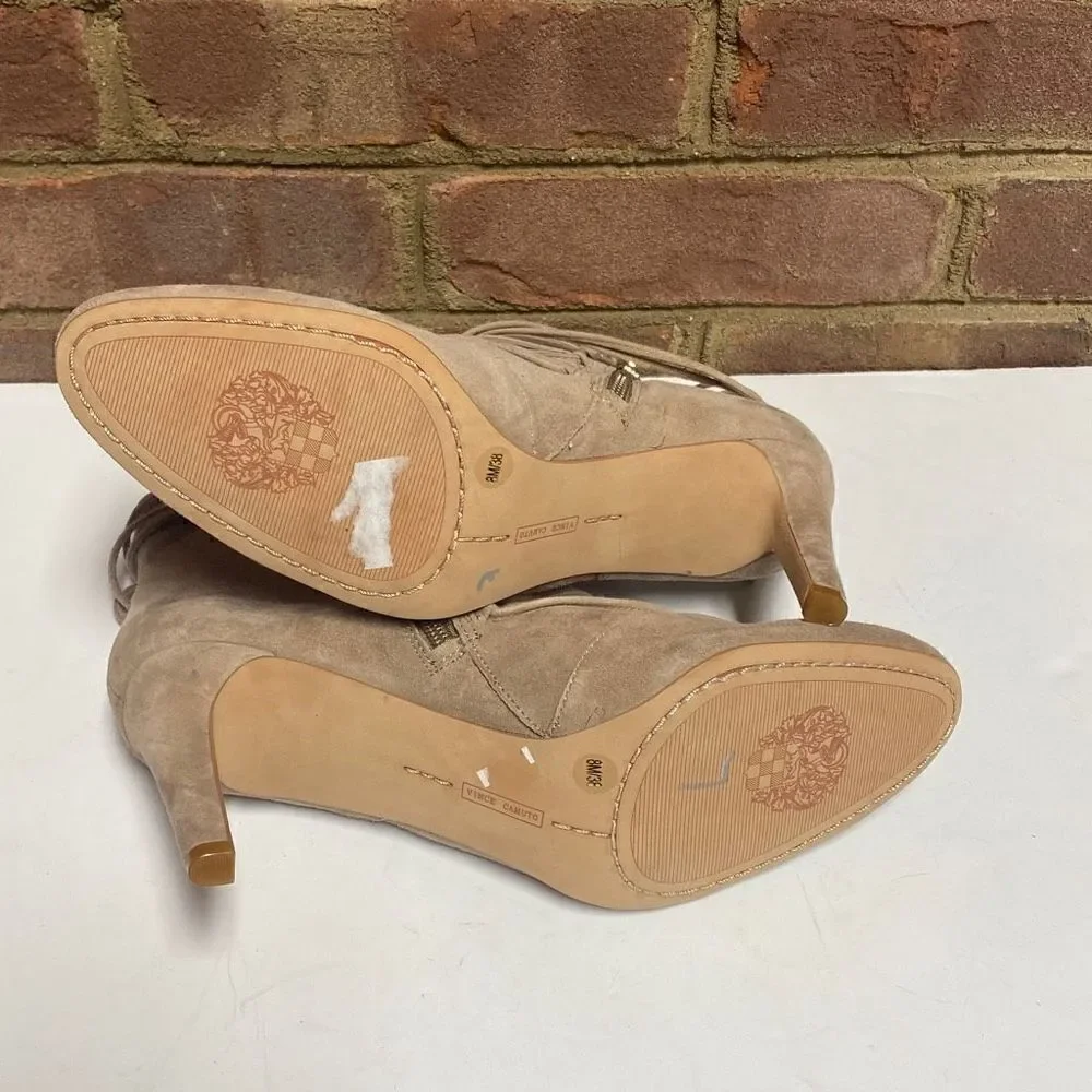 Vince Camuto Khaki Chenai Suede Booties Size 8 NEW
